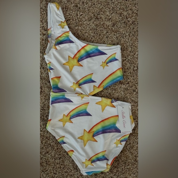 NWT and in Plastic Stella Cove Girls 4 yrs Shooting Stars Side Cut Swimsuit - Picture 3 of 11
